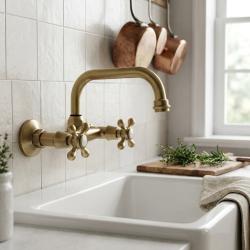 brass-kitchen-faucet-with-cross-handles